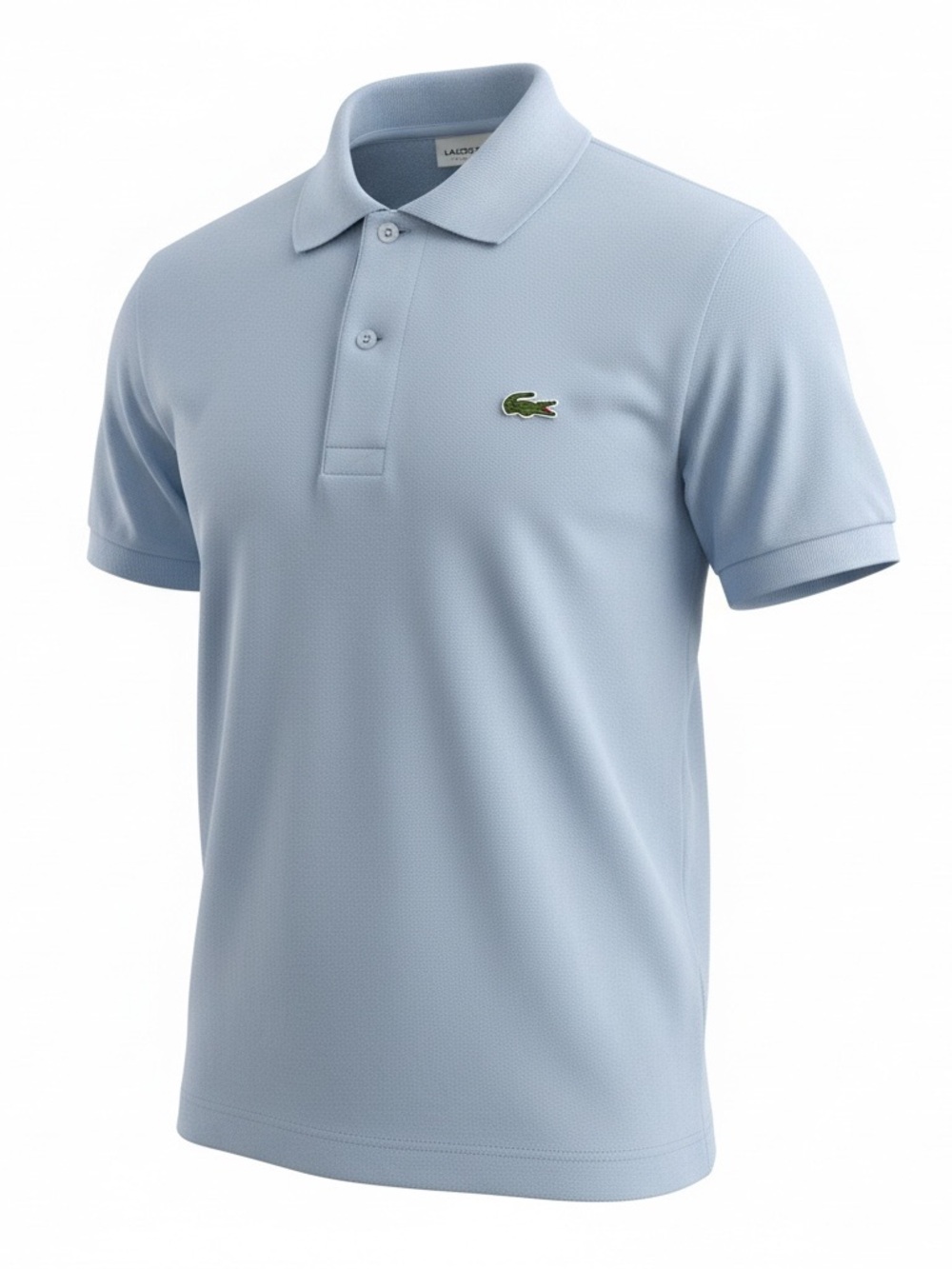 Lacoste Men’s Light Blue Piqué Polo Green Crocodile Short Sleeve Size Small